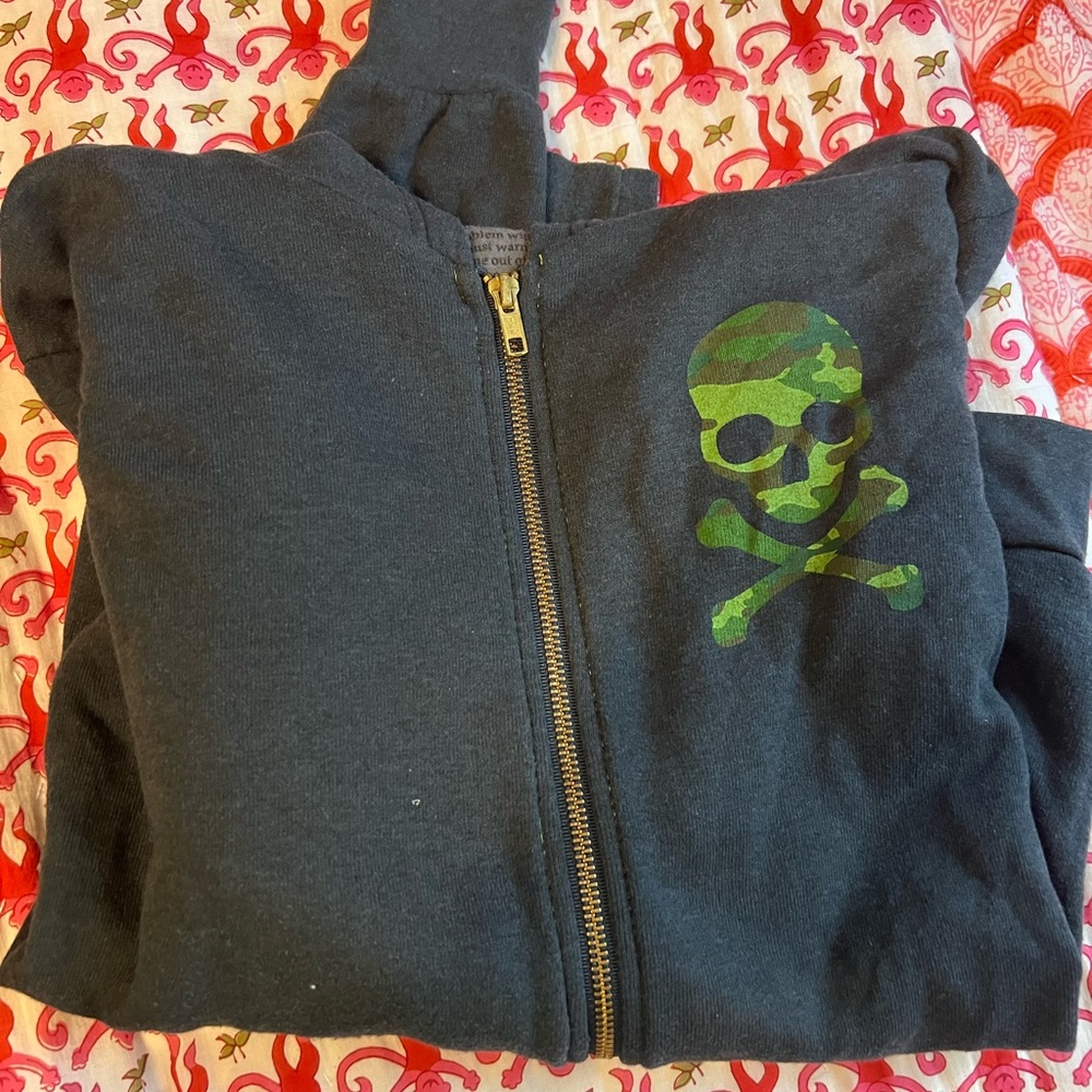 aviator nation x soulcycle camo/navy zip up